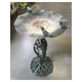 Metal Bird bath pedestal, approx 19x29 inches