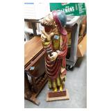 39 in tall painted composite statue with metal