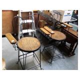 Pair of wood and metal barstools
