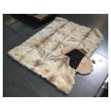 Alpaca hide rug, needs some repair, approx 70x55
