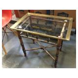 End table w/removable glass tray top, approx