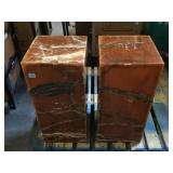 Pair of Quartz matching pedestals, approx
