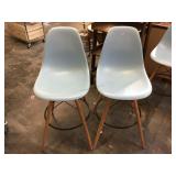 Pair of blue plastic barstools