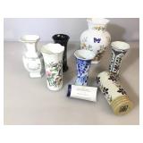 Lot of assorted porcelain vases and pottery, some