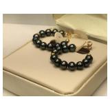 14K Gold Earrings with Pearls - in box - 3g TW