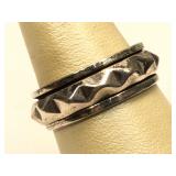 Sterling Silver spinning Mans ring - size 10.5