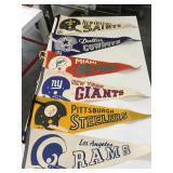 Large lot of vintage football pennants