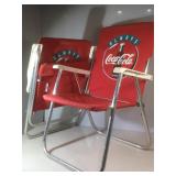 Two Always CocaCola Folding Lawn Chairs.