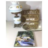 Vintage Electric hurricane Lamp 21in.H shade is