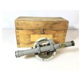 Vintage Wooden box with surveyors scope.