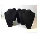 5 Black Velvet Jewelry Necklace Display