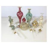 Lot of glass perfume bottles. Missing one dauber