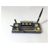 Vintage Brass/Marble Executive Desk Pen/Calender