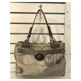 Coach Silver Optic Signature Dual Handle Tote.