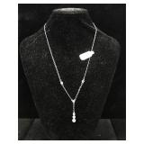 .925 silver & CZ Necklace , 20in. Hallmarked.