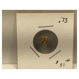 .73 Grams Placer Gold Nugget in holder