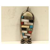 Sterling Silver Hand Made Native American Brooch