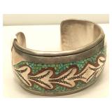 Sterling Silver Hand Made Navajo Cuff Bracelet