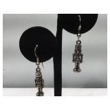 Sterling Silver Nutcracker Soldier earrings