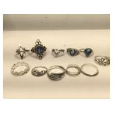 Lot of assorted metal costume rings - sizes range