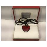 Baccarat Crystal Heart Necklace - Coeur - Ruby