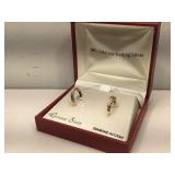 Sterling silver small hoop earrings with 18K Gold