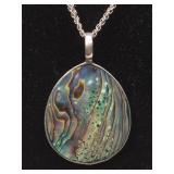 NOS Sterling Silver 3-Strand necklace with large