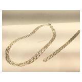 Sterling Silver woven necklace and bracelet set -