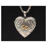 New Sterling Silver Heart Locket Box Chain