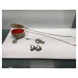 Lot of assorted jewelry and more - some silver