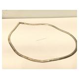 Sterling Silver Herringbone necklace - Italy - 18