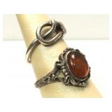 Sterling Silver Buckle ring and Sterling ring