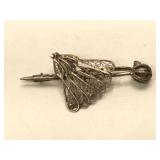 Vintage Sterling Silver Filigree brooch - 1.75 in