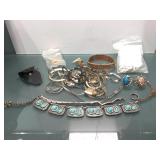 Lot of assorted jewelry and parts - some Silver