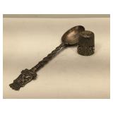 .835 Fine Silver Souvenir Spoon and Sterling