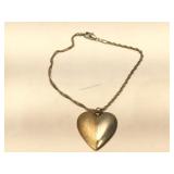 Sterling Silver Heart Charm on metal bracelet