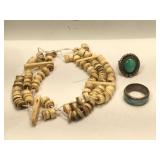 Pair of Sterling Silver NA Rings with Turquoise