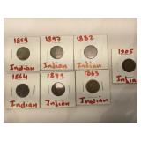 Lot of Indian Head Pennies in flips - 1859-1905