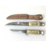 2 Soligen Germany stag handle knives, lg is by