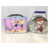 Peanuts and Bullwinkle lunch boxes