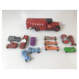 Group of Tootsie toy vehicles and an Ertl