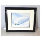 Wyland Baby Seal print, 1984, 16 x 13 frame