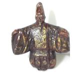 Metal statue of Japanese king, 14 inches, painted