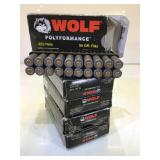 100 Rounds .223 Rem Wolf Ammo - 55Gr. FMJ