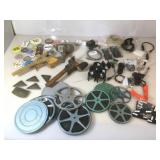 Three antique stereoscope viewers in varying