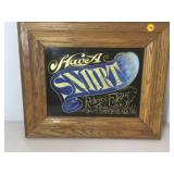Vintage Have a Snort Glass Sign. Framed to