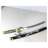 Decorative Short Katana Sword. (Lettering on