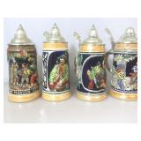 4 vintage West German Gerz and other Beer steins