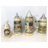 Lot of 4 German beer steins , all vg Condition