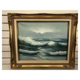 Hillion Seascape painting, 21 x 26 inches , on